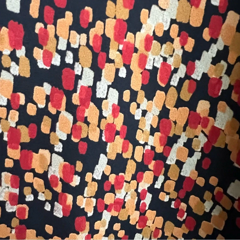 LES COPAINS Made In Italy 100% Silk Midi Skirt Geometric Retro Hipster Fall 44 - Picture 9 of 12